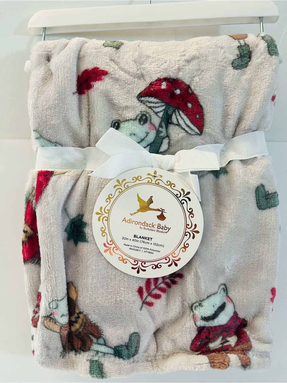 Adirondack Baby by Berkshire Baby Blanket Frogs Fall Autumn Mushrooms Leaves